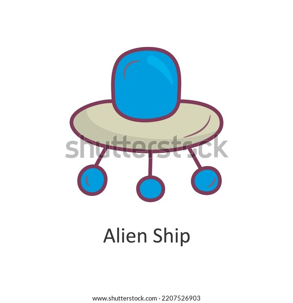 Alien Ship Vector Filled Outline Icon Stock Vector (Royalty Free ...