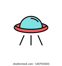 Alien ship vector icon sign symbol