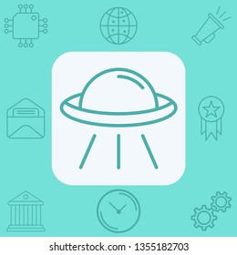 Alien ship vector icon sign symbol