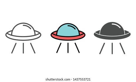 Alien ship vector icon sign symbol