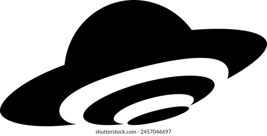 alien ship vector on transparent background