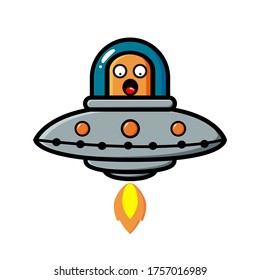 Alien shocked vector design mascot