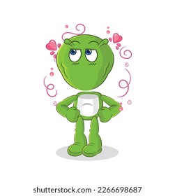 the alien shy vector. cartoon character