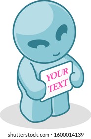 Alien with sign to customize