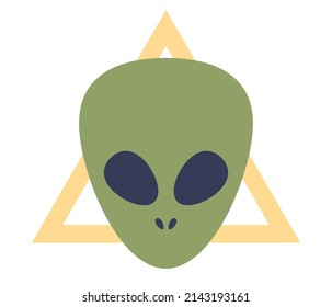 Alien sign. UFO icon. Vector flat illustration
