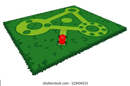 alien signs on the lawn. vector illustration