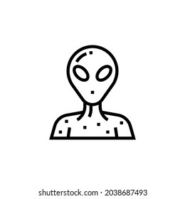 Alien Silhouette Icon On White Background