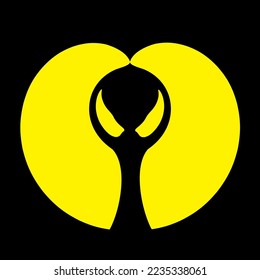 Alien simple design for wall decoration or symbol.