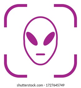Alien simple icon vector. Flat desing