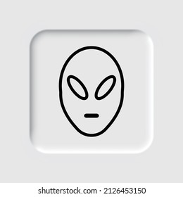 Alien simple icon vector. Flat desing. Neumorphism design.ai