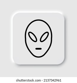 Alien simple icon vector. Flat desing. Neumorphism design.ai