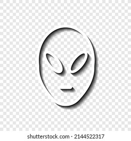 Alien simple icon vector. Flat desing. White with shadow on transparent grid.ai