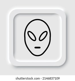 Alien simple icon vector. Flat design. Neumorphism design.ai