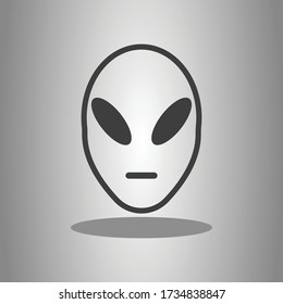Alien simple icon vector with shadow. Flat desing