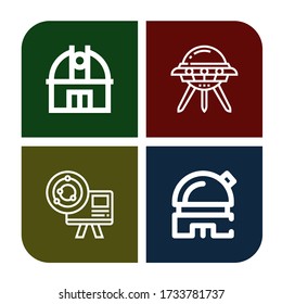 alien simple icons set. Contains such icons as Observatory, Ufo, Astronomy, can be used for web, mobile and logo