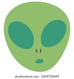 Alien single 1 cute on a white background, vector illustration.