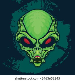 
Alien skull head vector illustration