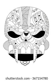 alien skull style Zentangle