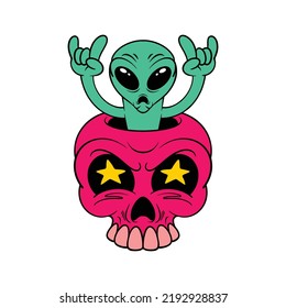 Alien Skull Vector For Commercial Use