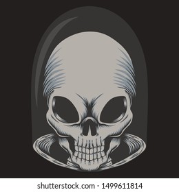 Alien skull vector illustration for your company or brand