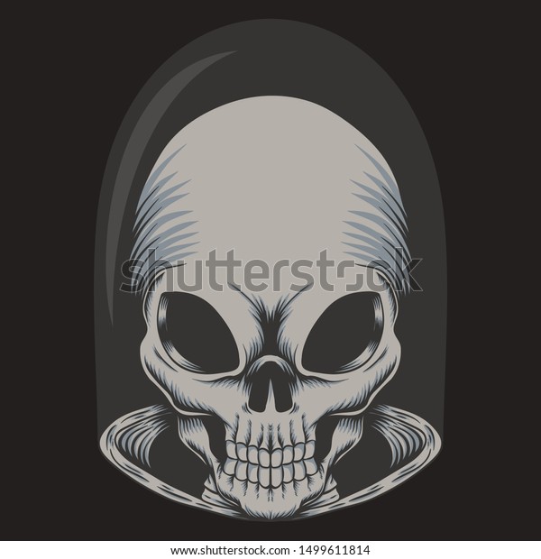 Alien Skull Vector Illustration Your Company Stock Vector Royalty Free Shutterstock