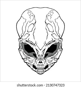 Alien Skull Vector | Alien vector for T-shirt | Colored alien SVG | Skull vector for T-shirt| 