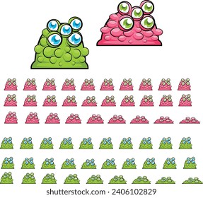 Alien Slime Monster Animated Character Sprite