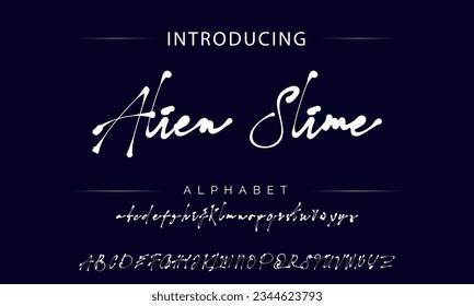 Alien Slime signature Font Calligraphy Logotype Script Brush Font Type Font lettering handwritten