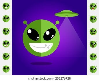 Alien smile in flat design style