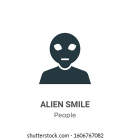 Alien smile glyph icon vector on white background. Flat vector alien smile icon symbol sign from modern people collection for mobile concept and web apps design.