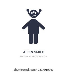 alien smile icon on white background. Simple element illustration from People concept. alien smile icon symbol design.