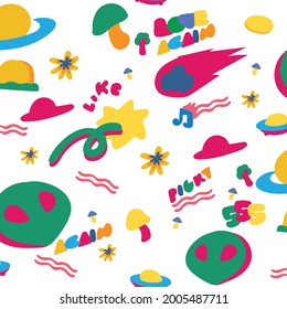 alien smoke colorful shapes pattern black white green blue yellow
space pink hand