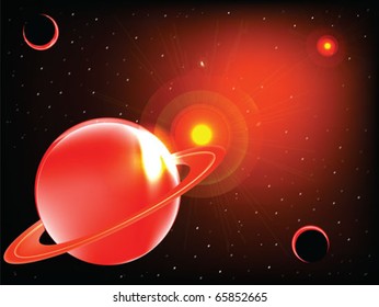Alien solar system illustration