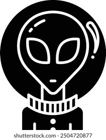 Alien solid glyph vector illustration