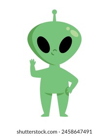 alien space cartoon isolated design