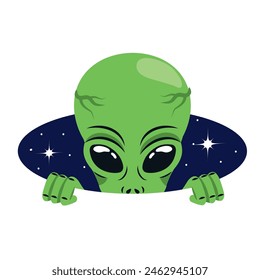 alien space cartoon isolated design