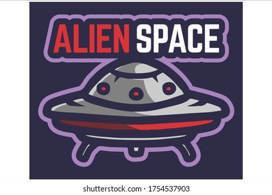 Alien Space E Sport Logo Vector Illustration