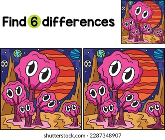 Alien in Space Find The Differences