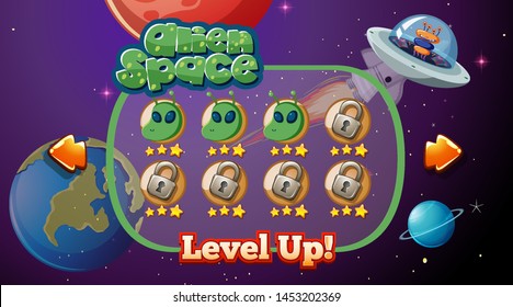 Alien space game background illustration