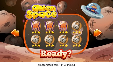 Alien space game background illustration