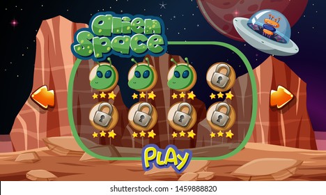 Alien space game background illustration