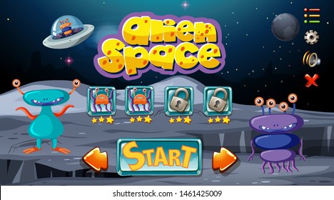 Alien Space game background illustration
