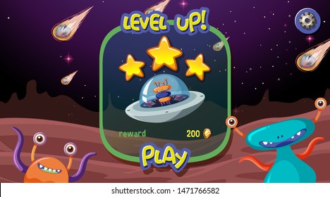 Alien space game background illustration