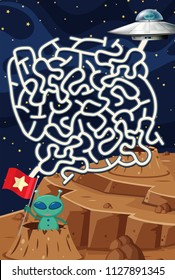 Alien Space Maze Puzzle Game illustration