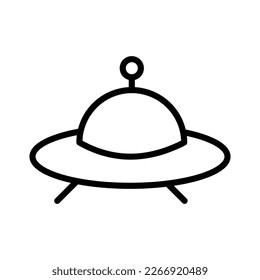 Alien space outline vector icon illustration