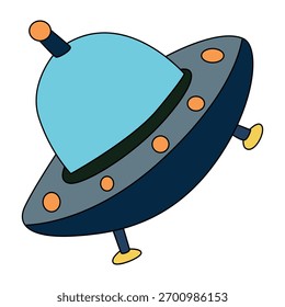 Ilustração do vetor do OVNI do foguete espacial alienígena