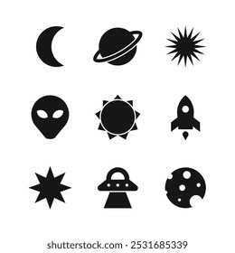 Alien Space Simple Icon Set