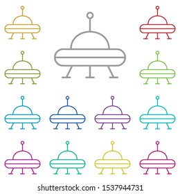 Alien, space, ufo multi color icon. Simple thin line, outline vector of space icons for ui and ux, website or mobile application