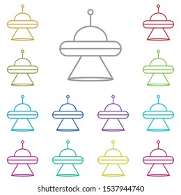 Alien, space, ufo multi color icon. Simple thin line, outline vector of space icons for ui and ux, website or mobile application