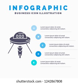 alien, space, ufo, spaceship, mars Infographics Template for Website and Presentation. GLyph Gray icon with Blue infographic style vector illustration.